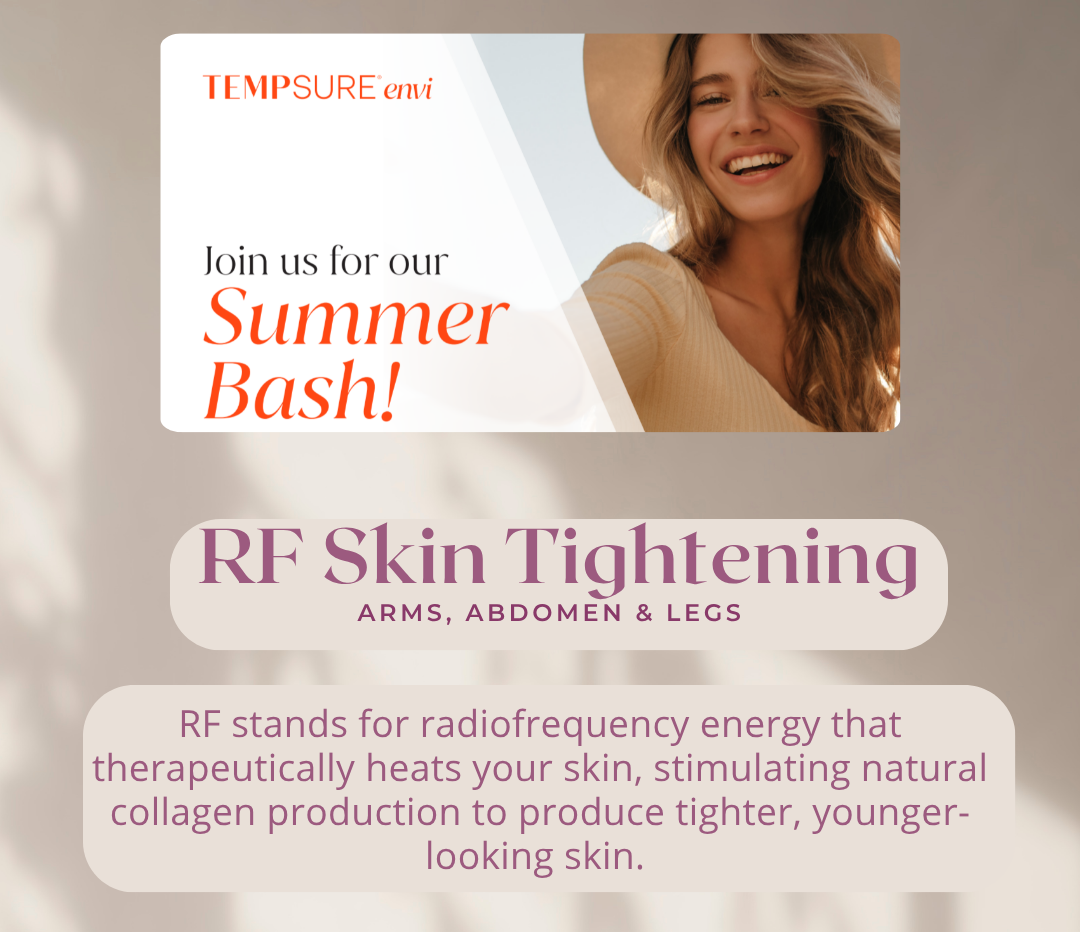 June 2026 special offers
               RF Skin tightening. RF stands for radio frequency energy that therapeutically heats your skin, stimulating natural
               collagen production to produce tighter, younger-looking skin.